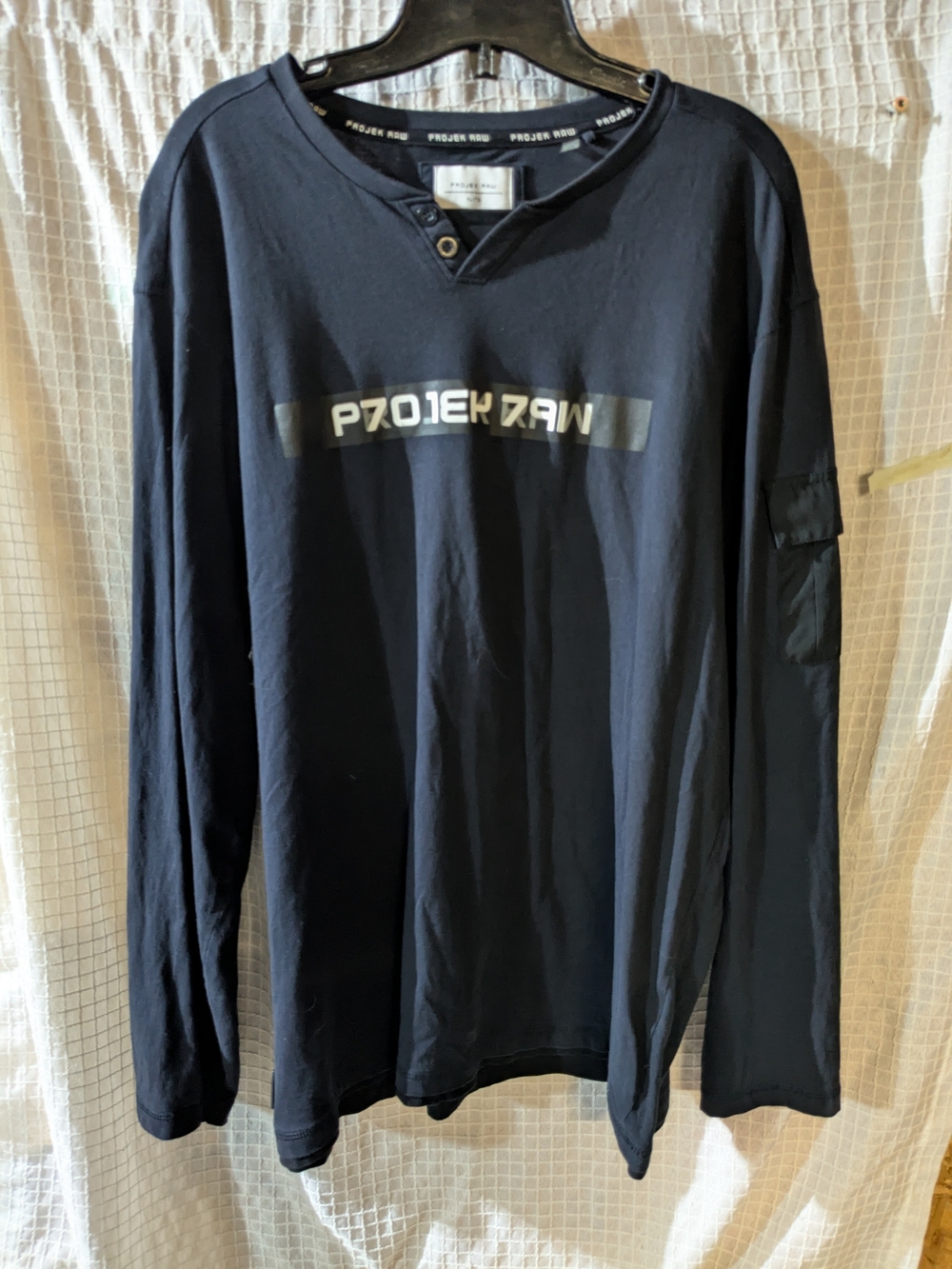 PROJECT RAW Men's Long Sleeve Navy Graphic Tee